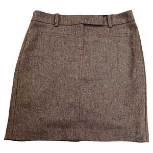 Trina Turk Skirt Brown Herringbone Wool Blend Size 8
